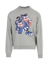 Kenzo Grey Sweatshirt With Multicolour Print In Tourterelle