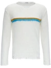 SAINT LAURENT LINEN AND BRUSHED MOHAIR DESTROYED SWEATER,11738800