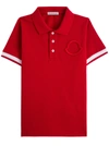 MONCLER RED COTTON POLO SHIRT WITH LOGO,8A713208496WT455