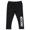 Moschino Two Tone Logo Print Leggings In Nero