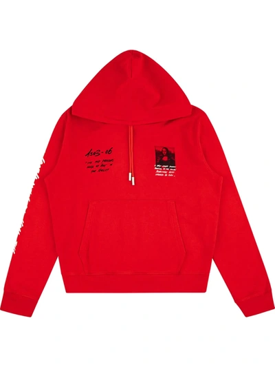 Off-white X Mca "mona Lisa" Hoodie In Red