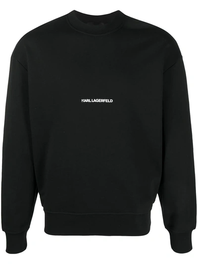 Karl Lagerfeld Logo-print Organic-cotton Sweatshirt In Black