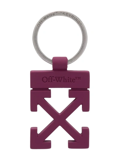 Off-white Arrows Motif Keyring In Purple