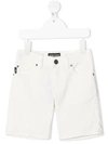 Emporio Armani Teen Cotton-blend White Shorts In White