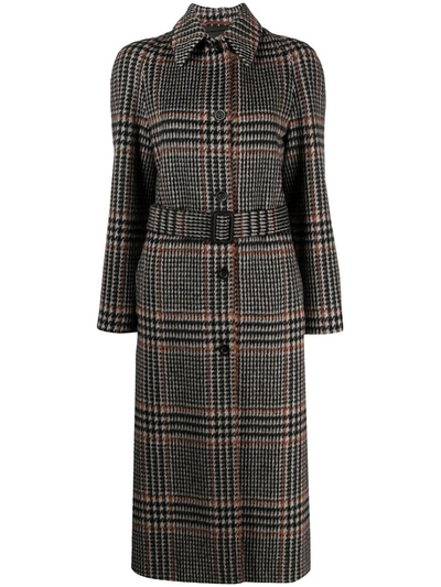 Loro Piana Houndstooth Single-breasted Coat In Grey