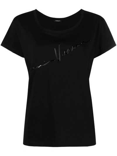 Versace Gv Signature T恤 In Black