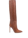 PARIS TEXAS CROCODILE-EMBOSSED LEATHER BOOTS