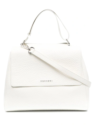 Orciani Logo Top-handle Tote In White