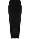Rick Owens Wool-blend Bodycon Midi Skirt In Black
