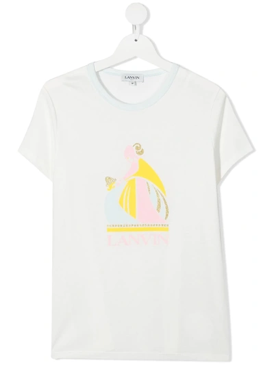 Lanvin Enfant Teen Logo-print Cotton T-shirt In White