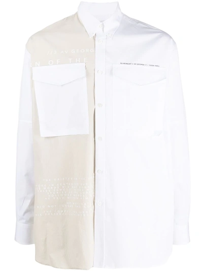 Givenchy Rear Print Two-tone Shirt In White