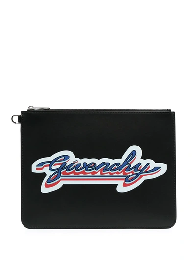 Givenchy Black Logo-print Clutch Bag