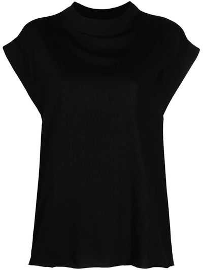 Parlor Relaxed Cap Sleeve Top In Black