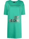 LOVE MOSCHINO GLITTER-LOGO T-SHIRT DRESS