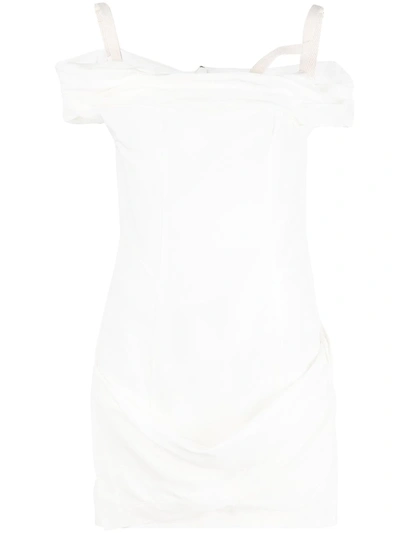Jacquemus La Robe Foglio Linen-blend Minidress In White