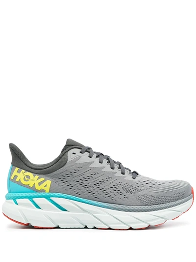 Hoka One One Clifton 7 Running Trainers In Grey