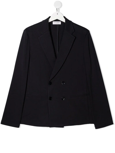 Paolo Pecora Kids' Double-breasted Tailored Blazer In Blue