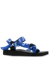 Arizona Love Trekky Sandals With Blue Bandana Print In Blue