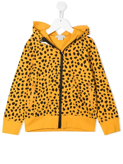 Stella Mccartney Orange Sweatshirt For Babykids With Cheetah In Blu
