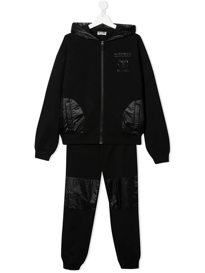 Moschino Teen Two-piece Tracksuit Set In Black