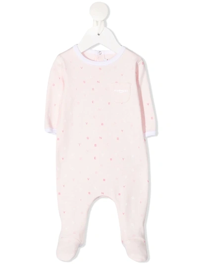 Givenchy Babies' Letter-print Cotton Pyjamas In Pink