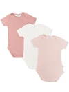 Bonpoint Pink & Ivory Cotton Bodyvests (3 Pack) In White