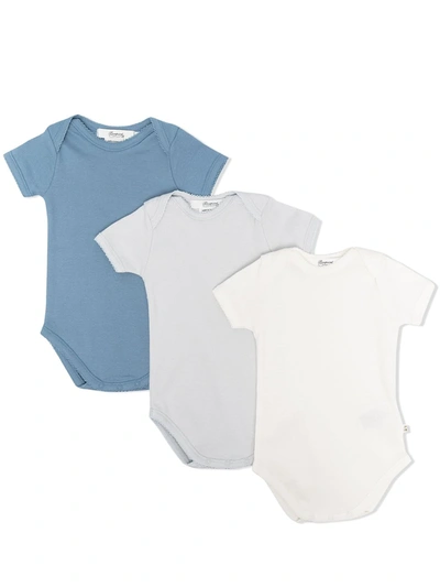 Bonpoint Babies' 纯色连体衣（三件装） In Blue