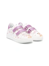 Monnalisa Graphic Print Touch-strap Sneakers In White