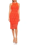 ALEXIA ADMOR FLORAL CROCHET LACE MIDI DRESS,840738216959