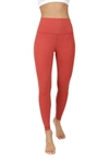 90 Degree By Reflex Superflex High Rise Elastic Free Ankle Leggings In Terra Rouge