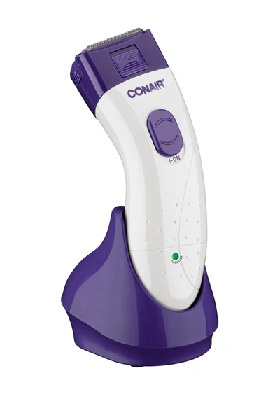 Conair Satiny Smooth(r) Dual Foil Wet/dry Rechargeable Shaver In White/purple