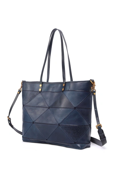 Old Trend Prism Leather Tote Bag In Navy