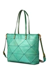 Old Trend Prism Leather Tote Bag In Aqua