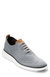 Cole Haan 2.zerogrand Stitchlite Water Resistant Wingtip In White/iron