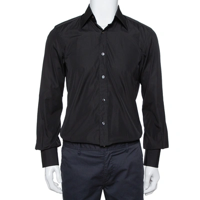 Pre-owned Tom Ford Black Cotton Long Sleeve Fitted Shirt M