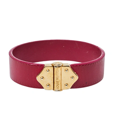 Pre-owned Louis Vuitton Pink Epi Leather Nano Bracelet 17