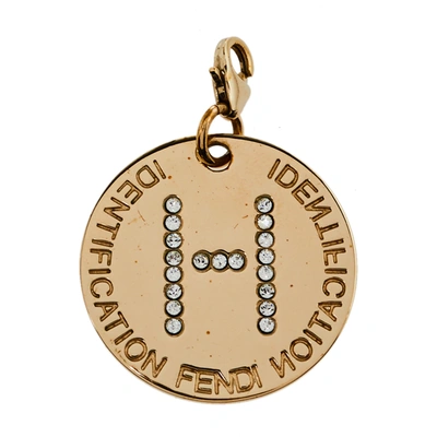 FENDI ゴールド Hロゴ キーホルダー Pre-owned Fendi Crystal Letter H Charm Id Gold Tone Pendant | ModeSens