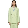 ACNE STUDIOS GREEN WOOL DOUBLE-BREASTED SUIT BLAZER