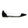 GIANVITO ROSSI BLACK SUEDE PLEXI BALLERINA FLATS