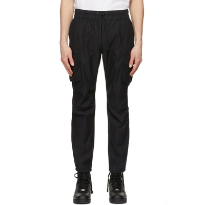John Elliott Slim-fit Cotton Drawstring Cargo Trousers In Black