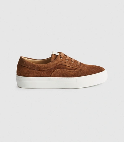 Reiss Suede Trainers In Toffee
