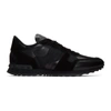 Valentino Rockstud Low-top Sneakers In 0no Nero/ne
