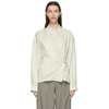 Lemaire Twist-front Gathered Shirt In Neutrals