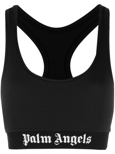 Palm Angels Logo-print Sports Bra In Black