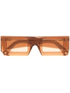 Jacquemus Les Lunettes Soleil Rectangle-frame Sunglasses In Orange