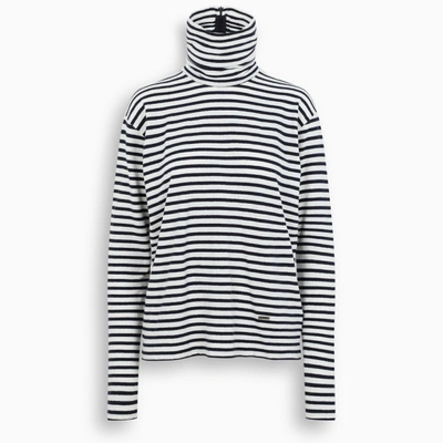 Dsquared2 Striped Turtle Neck Jumper In Multicolor