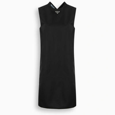 Prada Black Gabardine Re-nylon Sheath Dress
