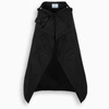 Prada Black Gabardine Re-nylon Hooded Cape In Black