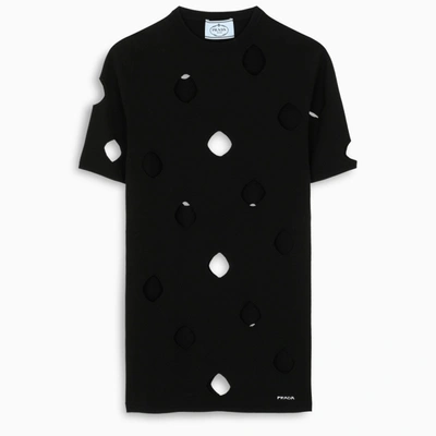 Prada Black Knitted Top With Holes