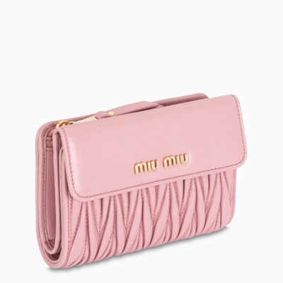 Miu Miu Pink Mix Of Textures Small Wallet